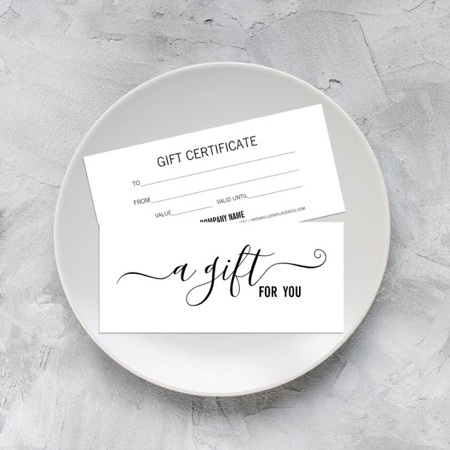 Modern Minimalist White Gift Certificate (Creator Uploaded)