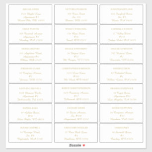 Modern Minimalist   White Gold guest address label