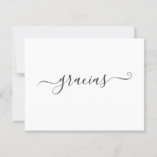 Modern Minimalist White Gracias Thank You Card