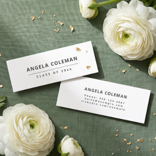 Modern Minimalist White Graduation Name Card