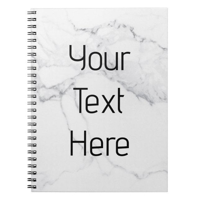Modern Minimalist White Grey Marble Rock Design Notebook (Front)