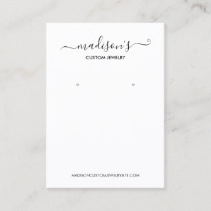 Modern Minimalist White Jewellery Earring Display Business Card