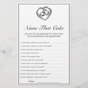 Modern Minimalist White Name Cake Bridal Game