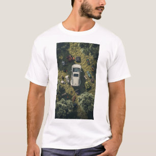 Modern Minimalist White Nissan Overhead View T-Shi T-Shirt