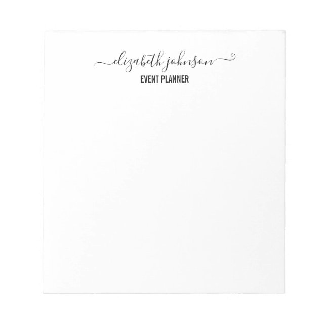 Modern Minimalist White Notepad (Front)