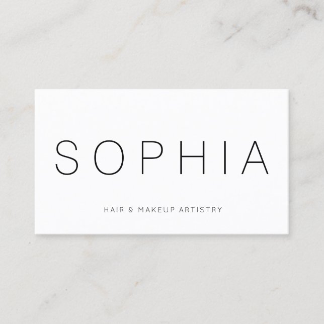 Modern Minimalist White Professional Business Card (Front)