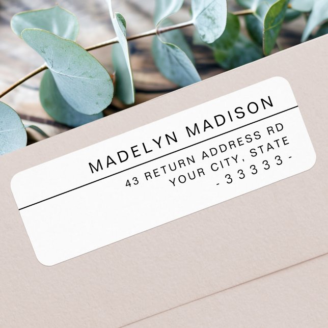 Modern minimalist white return address label (Modern minimalist white return address label)