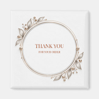 Modern Minimalist White Square Box Label Magnet
