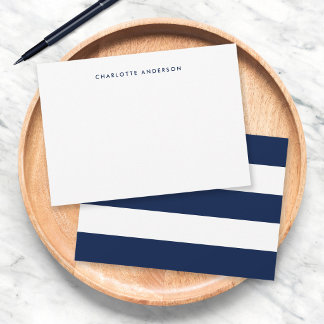 Modern Minimalist White Stripes & Custom Color Card