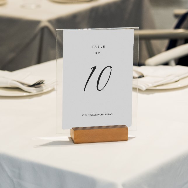 Modern Minimalist White Wedding Calligraphy Table Number (Creator Uploaded)