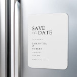 Modern Minimalist White Wedding Save the Date Magnet<br><div class="desc">Modern wedding save the date magnet featuring minimalist typography in black and white colour.</div>