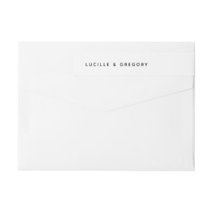 Modern Minimalist White Wrap Around Return Address Label