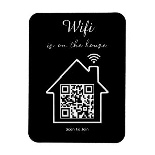 Modern Minimalist WiFi QR Code Flexible Photo Magnet