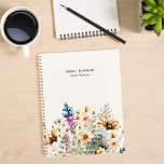 Modern Minimalist Wildflower Floral Personalised Planner<br><div class="desc">Modern Minimalist Wildflower Floral Personalised Planner Notebook</div>