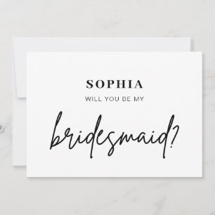 Modern minimalist Will you be my bridesmaid card
