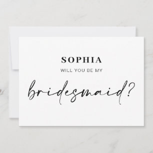 Modern minimalist Will you be my bridesmaid card