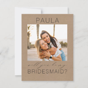 Modern Minimalist Will You Be My Bridesmaid Photo