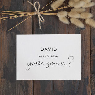 Modern minimalist Will you be my groomsman card