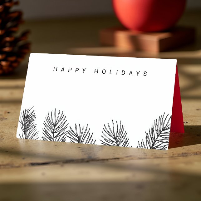 Modern Minimalist Winter Foliage | Holiday Place Card (Creator Uploaded)