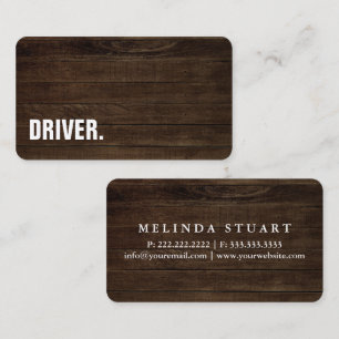 Modern Minimalist Wood board DRIVER Professional Business Card
