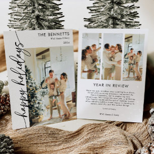Modern Minimalist Year In Review Holiday Card