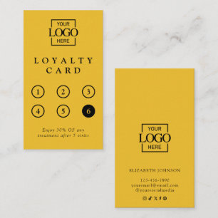 Modern Minimalist Yellow Black Professional Reward Loyalty Card