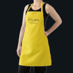 Modern Minimalist Yellow Personalised Apron<br><div class="desc">Modern simple stylish apron in yellow. Great for beauty industry professionals,  hairdressers,  makeup artists,  lash techs,  cafe shop baristas,  culinary professionals,  florists,  work,  or at-home use.</div>