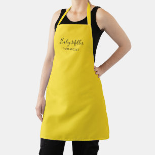 Modern Minimalist Yellow Personalised Apron