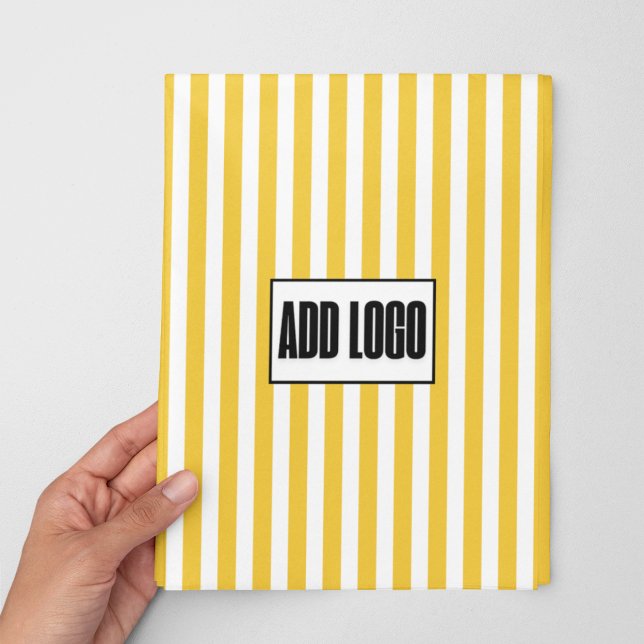 Modern Minimalist Yellow Stripes Business Logo Wrapping Paper Sheet (Creator Uploaded)