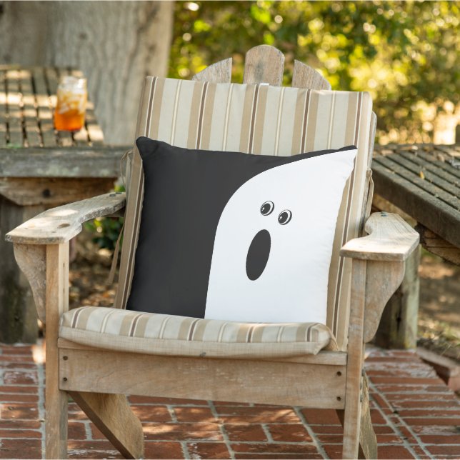Modern Minimalistic Abstract Ghost Halloween  Lumb Cushion (Chair)