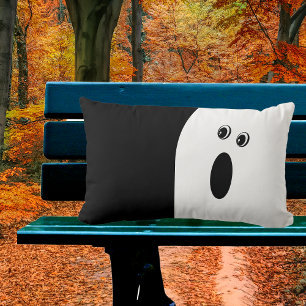 Modern Minimalistic Abstract Ghost Halloween Lumbar Cushion
