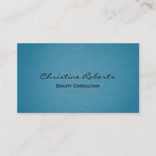 Modern Minimalistic Aqua Teal Beauty Therapist Business Card (Front)