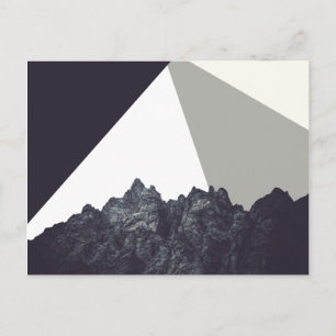 Modern Minimalistic Black and White Rock Art Postcard