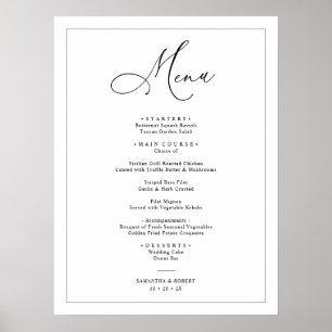 Modern Minimalistic Black & White Menu Sign