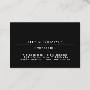 Modern Minimalistic Black White Smooth Fashionable Business Card