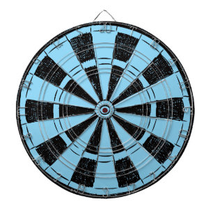 Modern Minimalistic Blue and Black Dartboard