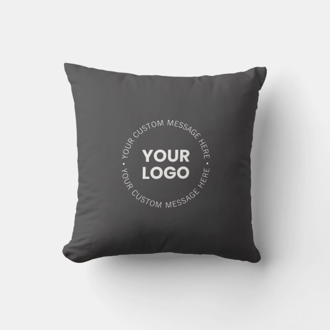 Modern Minimalistic Company Logo/any Image | Grey  Cushion (Front)