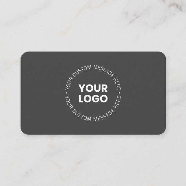 Modern Minimalistic Company Logo/any Image | Grey  Enclosure Card (Front)