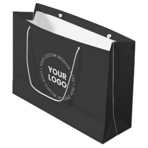 Modern Minimalistic Company Logo/any Image Grey Large Gift Bag