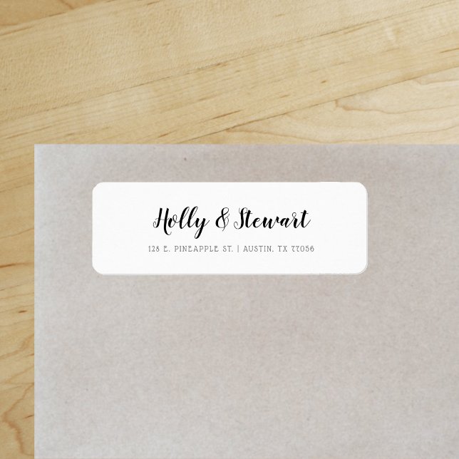 Modern Minimalistic Couple Names Return Address Label ("Everyday is abundantly beautiful." 
Sincerely Best Wishes from Lucky Design World)