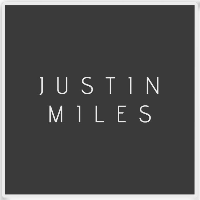 Modern Minimalistic Editable Name | Black & White (Front)