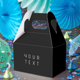 Modern Minimalistic Editable Name Black & White Favour Box