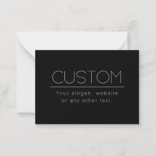Modern Minimalistic Editable Text   Black & White Card