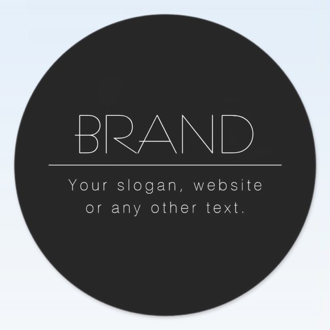 Modern Minimalistic Editable Text | Black & White Classic Round Sticker (Creator Uploaded)