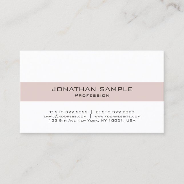 Modern Minimalistic Elegant Design Professional Business Card (Front)
