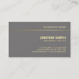 Modern Minimalistic Elegant Gold Plain Chic Luxury Business Card