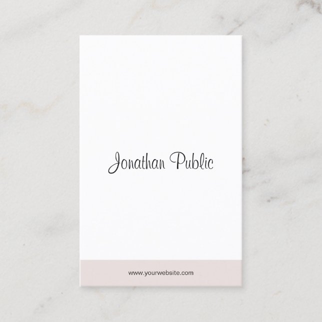Modern Minimalistic Elegant Hand Script Simple Business Card (Front)