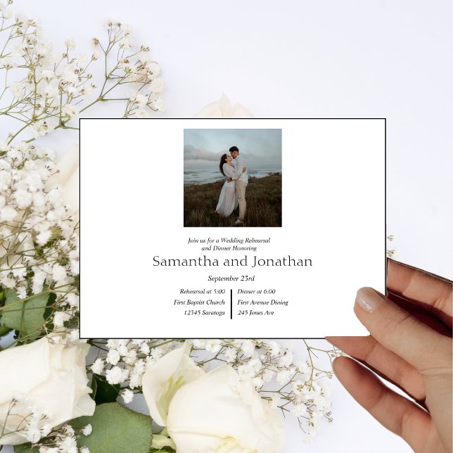 Modern Minimalistic Elegant Photo Rehearsal  Invitation (Creator Uploaded)