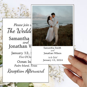 Modern Minimalistic Elegant Photo Wedding  Invitation