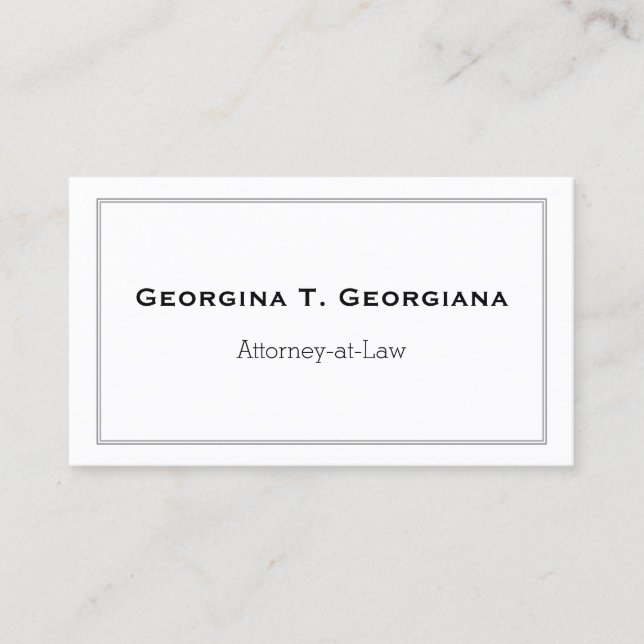 Modern, Minimalistic & Elegant With Line Border Business Card (Front)